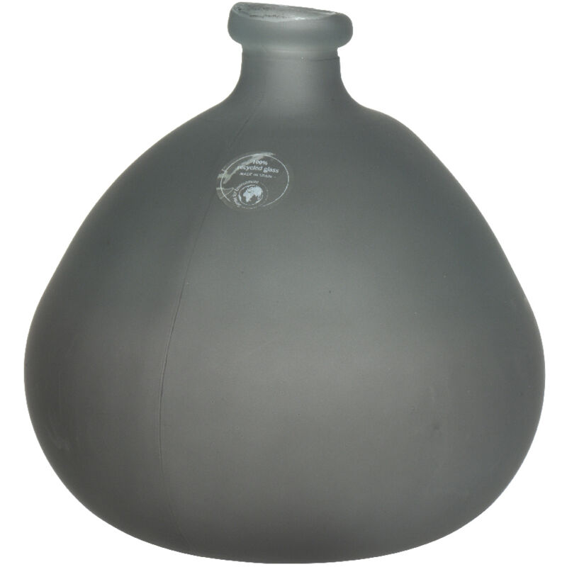 foto del prodotto vaso in vetro riciclato grigio opaco