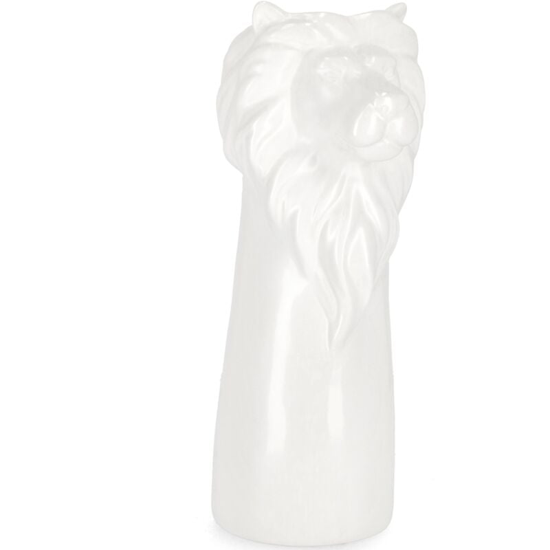 foto del prodotto vaso jaiden leone alto bianco, dolomite per uso interno ed esterno 14,5 x 12,5 x h 31,5cm