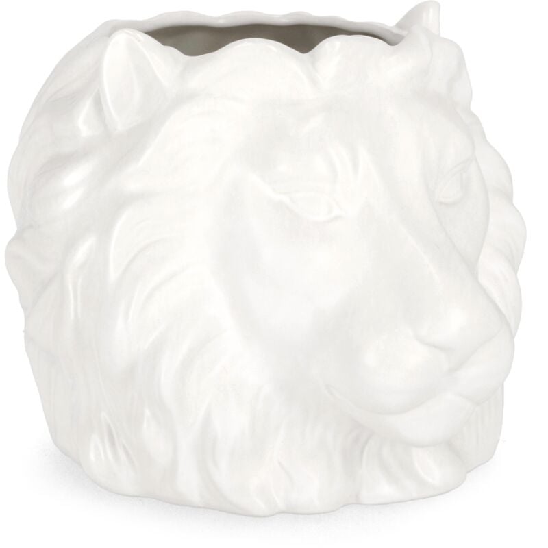 foto del prodotto vaso jaiden leone bianco, dolomite per uso interno ed esterno 27 x 23,1 x h 20,5cm