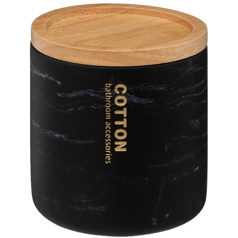 foto del prodotto vaso l a in cotone nero con coperchio in hevea 5five