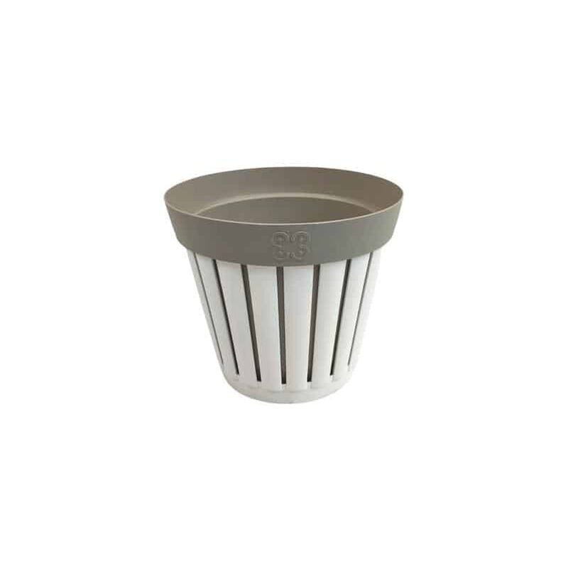 foto del prodotto vaso linea kreta d20 bianco tortora chiaro ecoplast