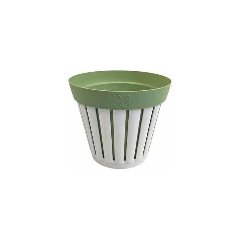 foto del prodotto vaso linea kreta d25 bianco verde pallido ecoplast
