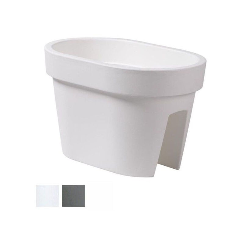 foto del prodotto vaso lofly railing ovale grigio 40x27 h 25 pplast