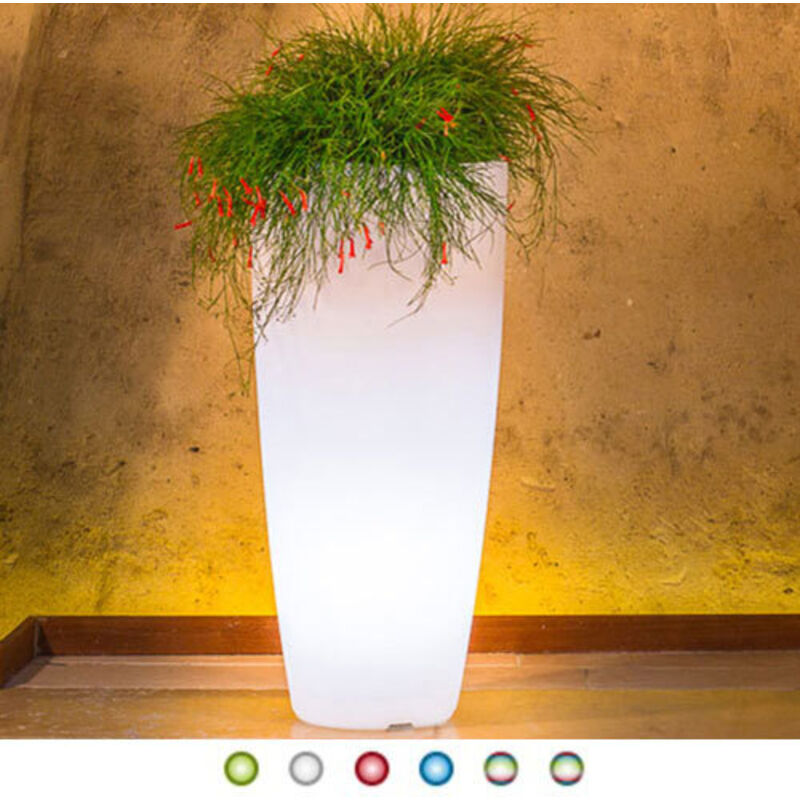 foto del prodotto vaso luminoso da giardino con batteria ricaricabile per
