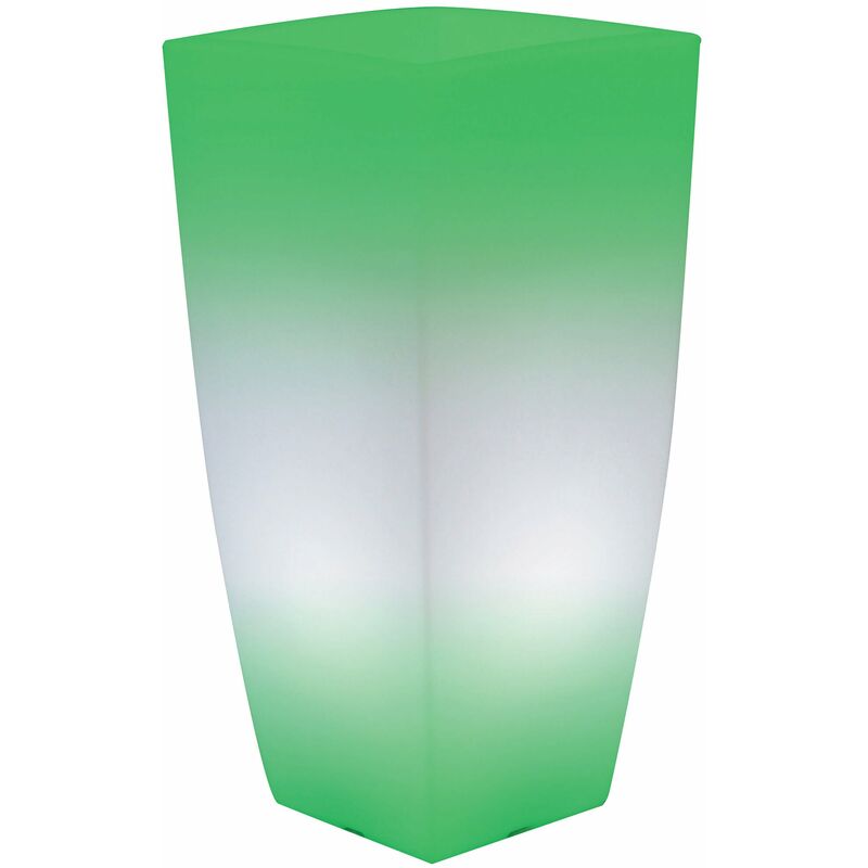foto del prodotto vaso luminoso quadrato 33x33x70 cm bauer home light ghiaccio e verde