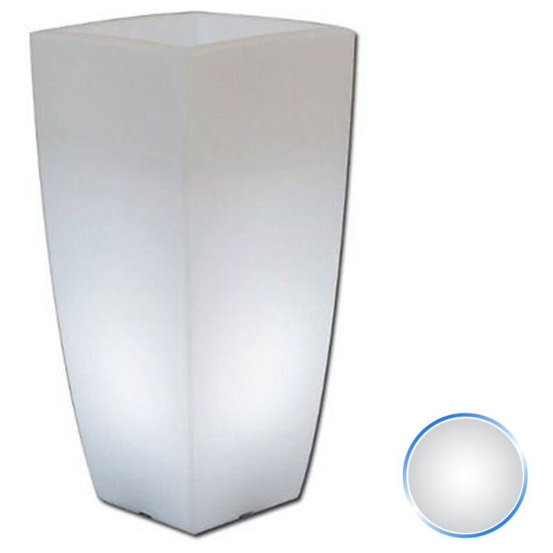 foto del prodotto vaso luminoso quadrato mod. agave 33x33 cm h 70 con luce bianca