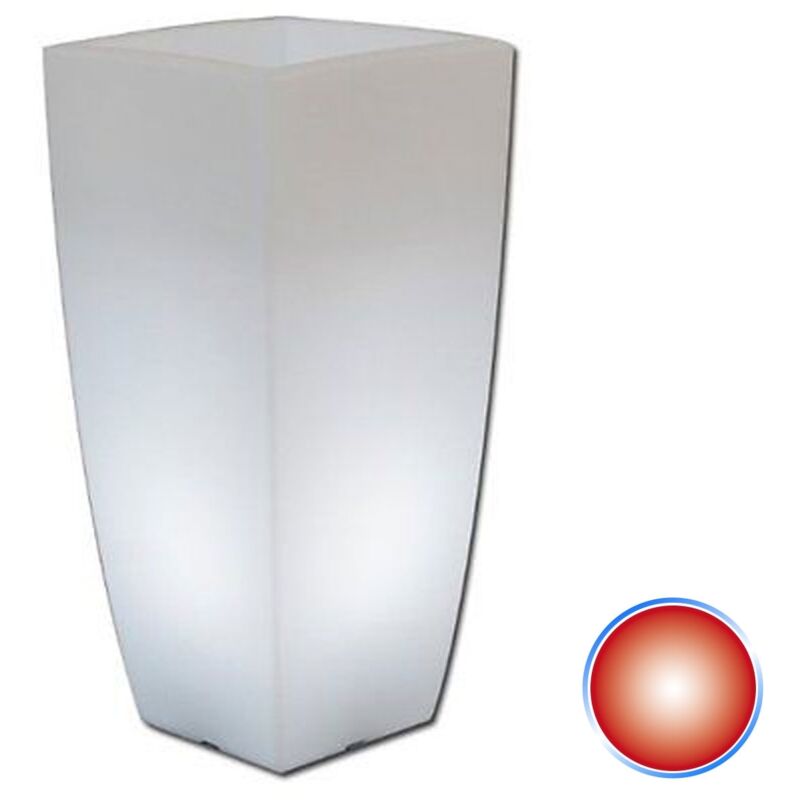 foto del prodotto vaso luminoso quadrato mod. agave 33x33 cm h 70 con luce rossa