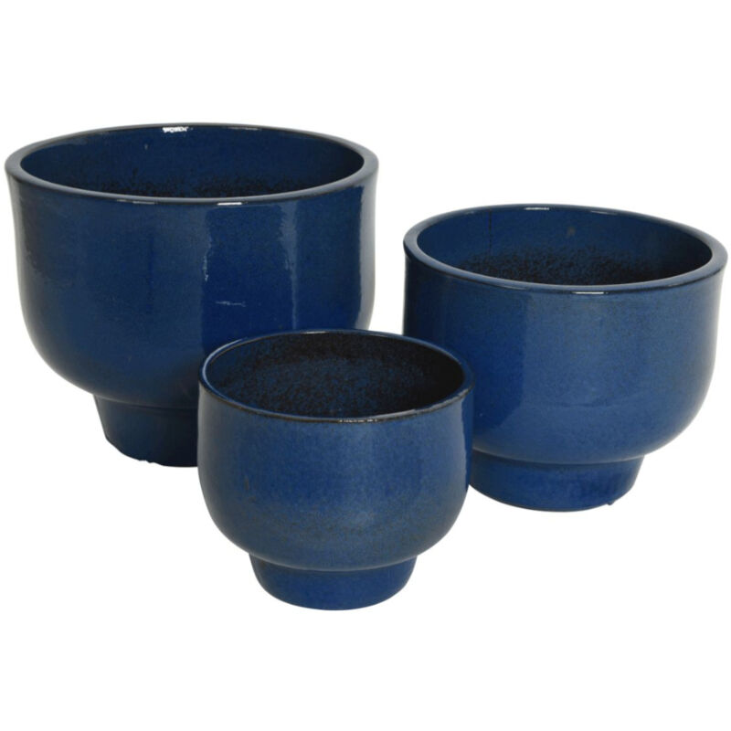 foto del prodotto vaso mila d.50xh40cm blu smaltato.