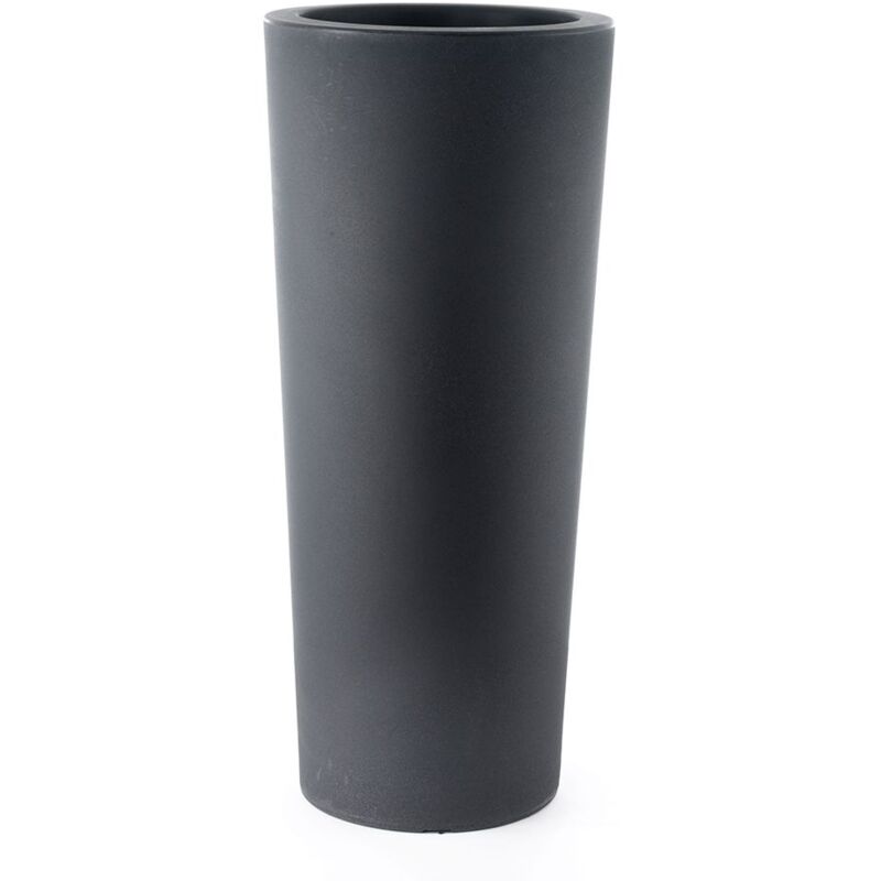 foto del prodotto vaso moderno cilindro schio cono essential in plastica da giardino per fiori e piante. 70 cm bronzo