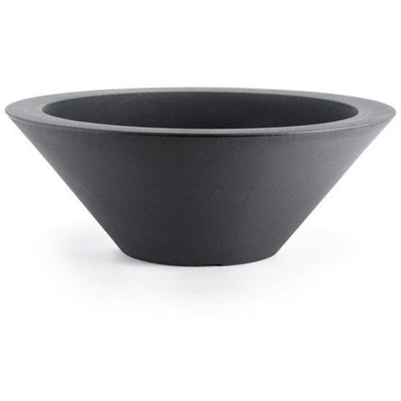foto del prodotto vaso moderno ciotola schio essential in plastica da giardino per fiori e piante 60 cm cappuccino
