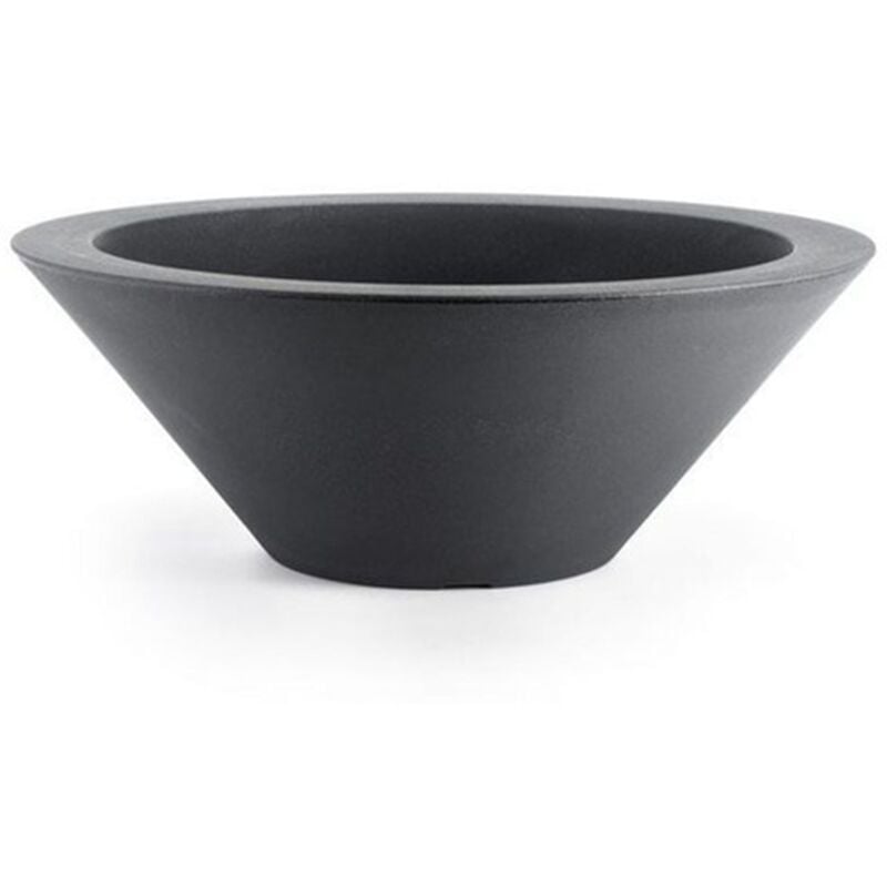 foto del prodotto vaso moderno ciotola schio essential in plastica da giardino per fiori e piante 80 cm cappuccino