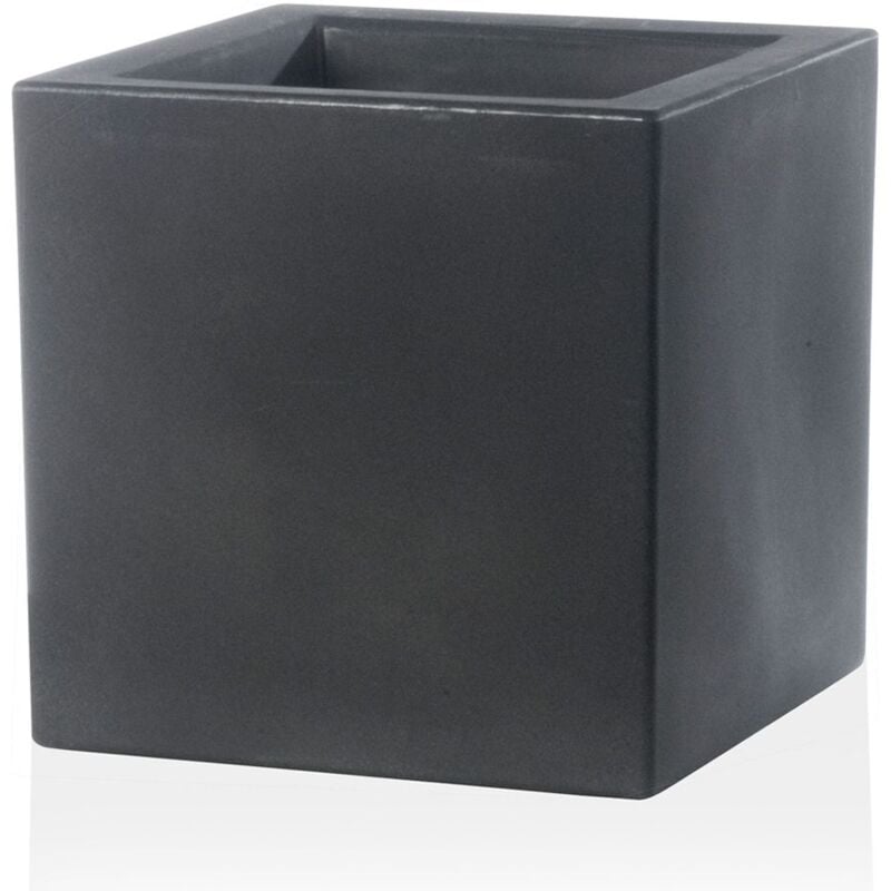 foto del prodotto vaso moderno cubo schio essential in plastica da giardino per fiori e piante 25 cm rosso cardinale