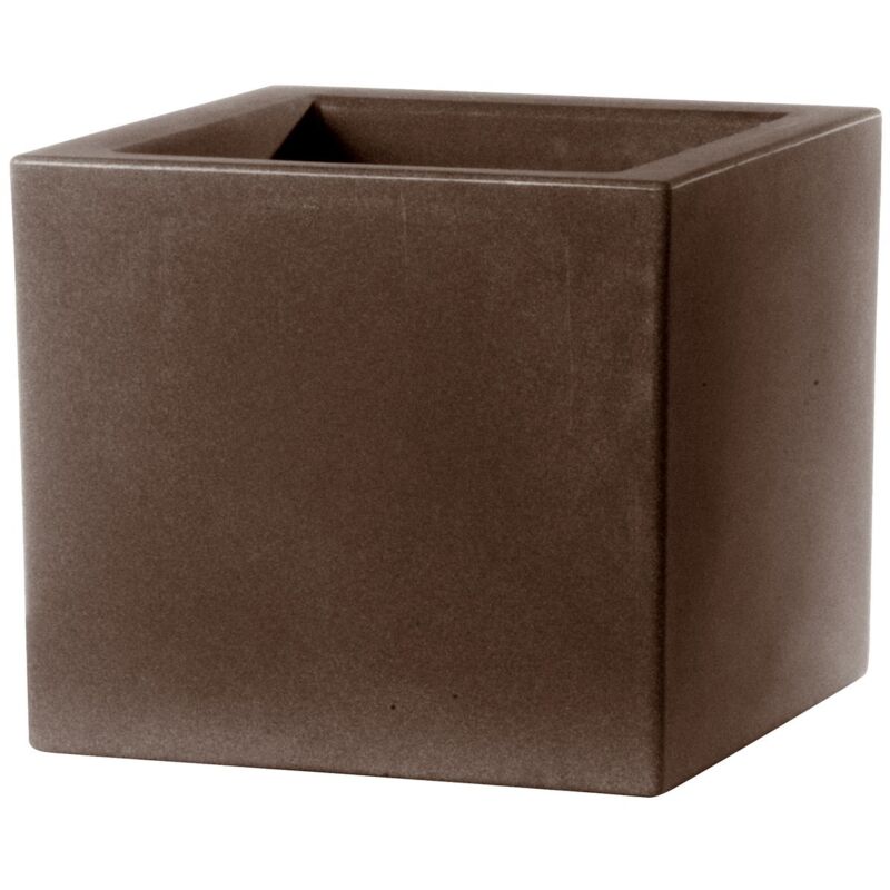 foto del prodotto vaso moderno cubo schio essential in plastica da giardino per fiori e piante 40 cm bronzo
