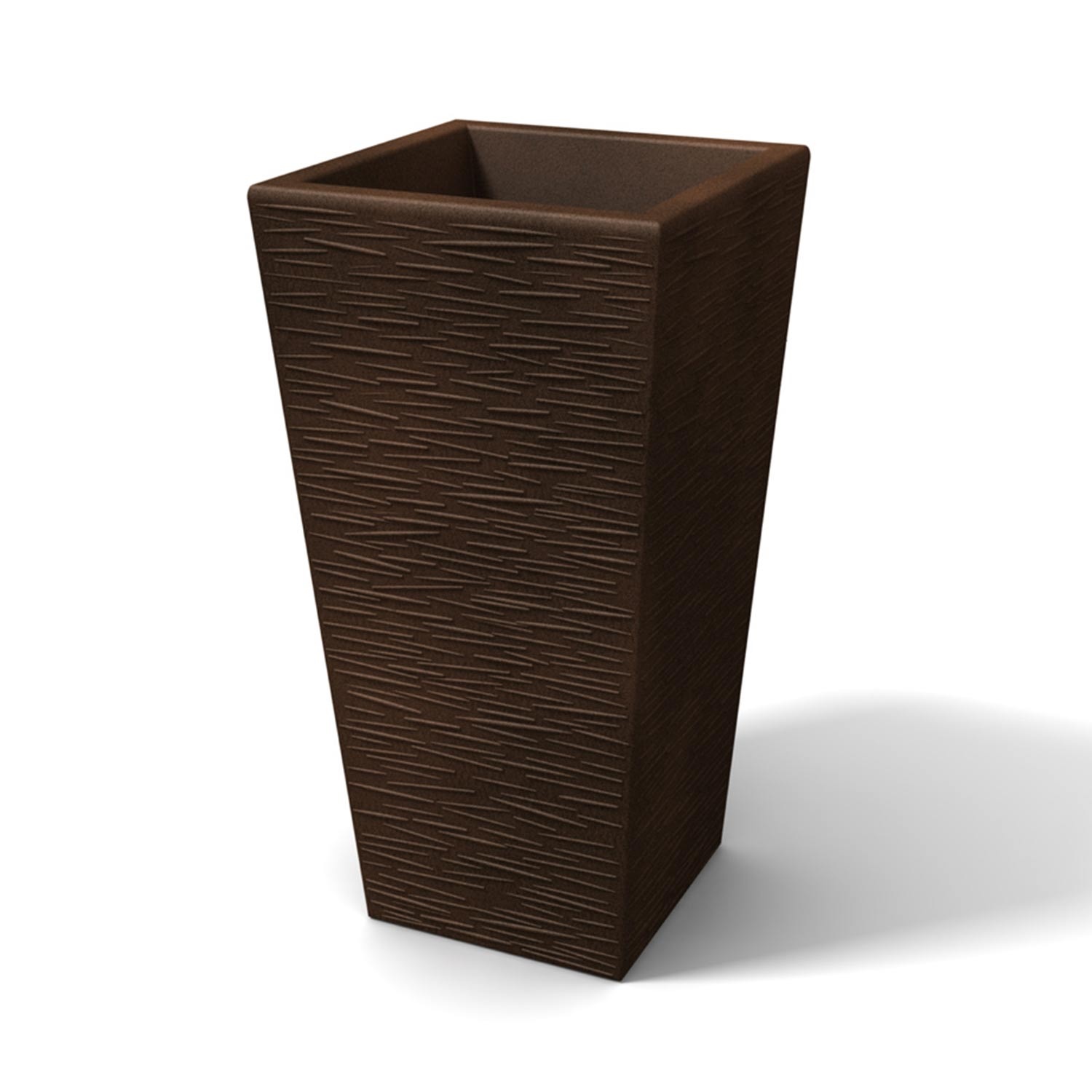 foto del prodotto vaso moderno in resina rettangolare h 65 bronzo finitura rustica modello egizio