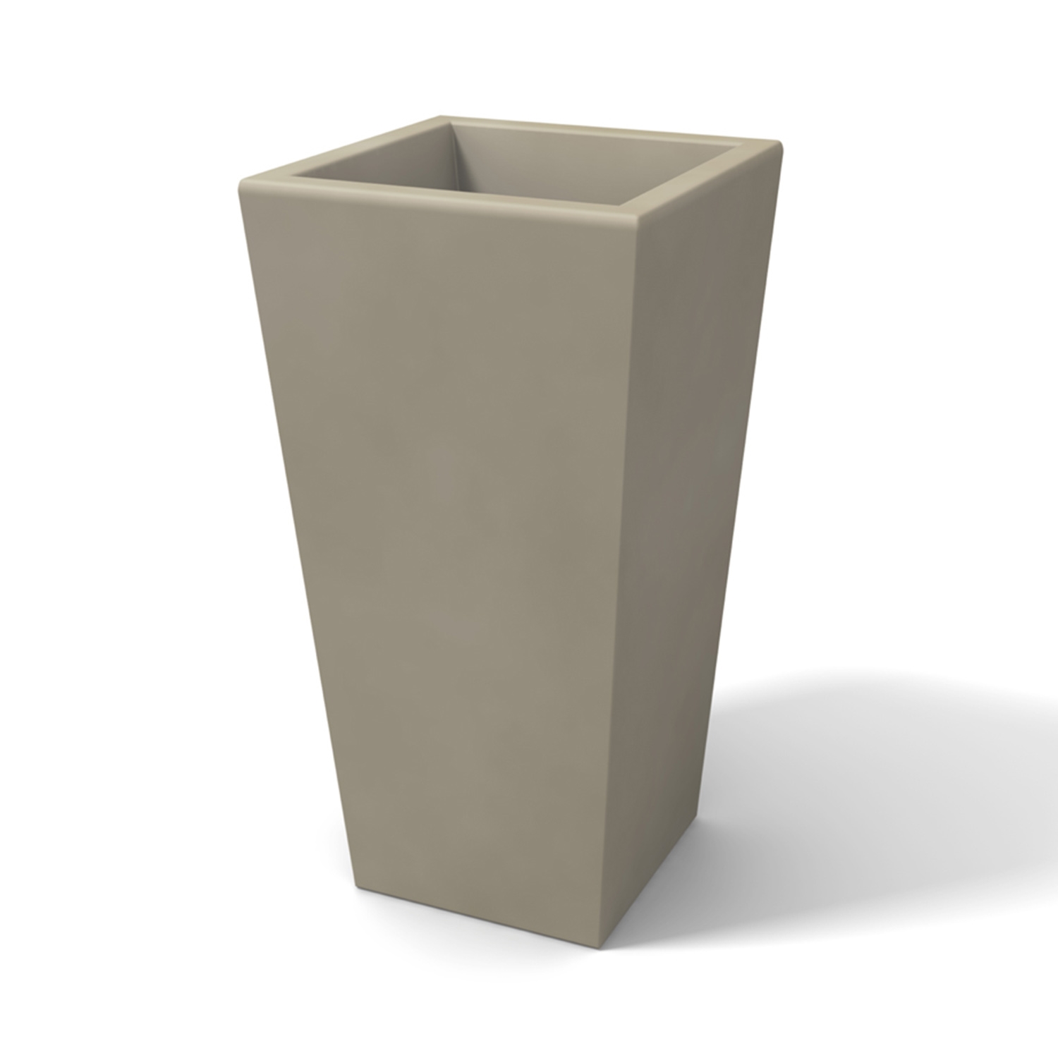 foto del prodotto vaso moderno in resina rettangolare h 65 tortora modello egizio