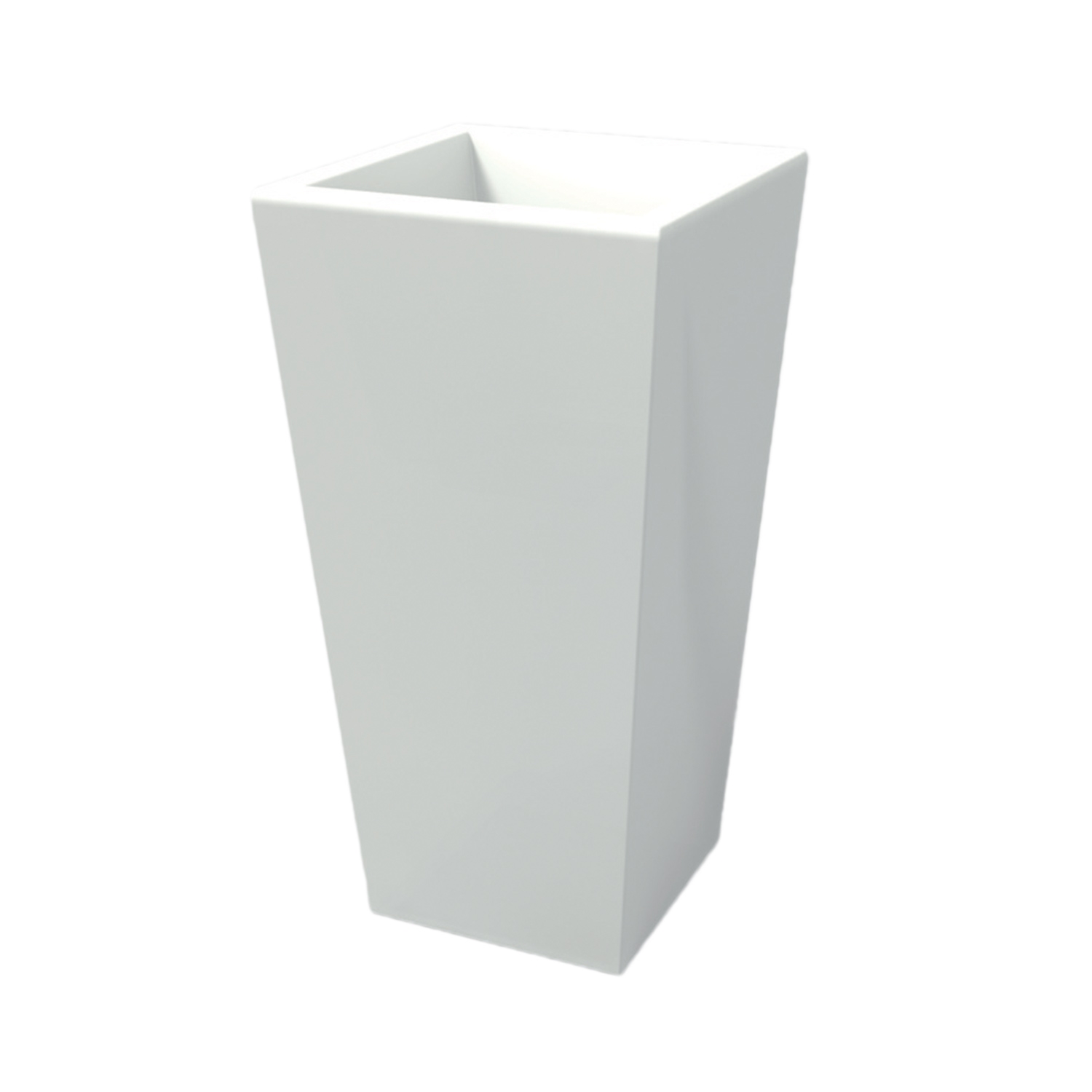 foto del prodotto vaso moderno in resina rettangolare h 90 bianco modello egizio