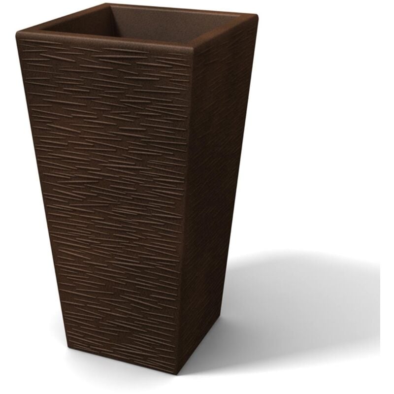 foto del prodotto vaso moderno in resina rettangolare mod. egizio rustico h 90 bronzo