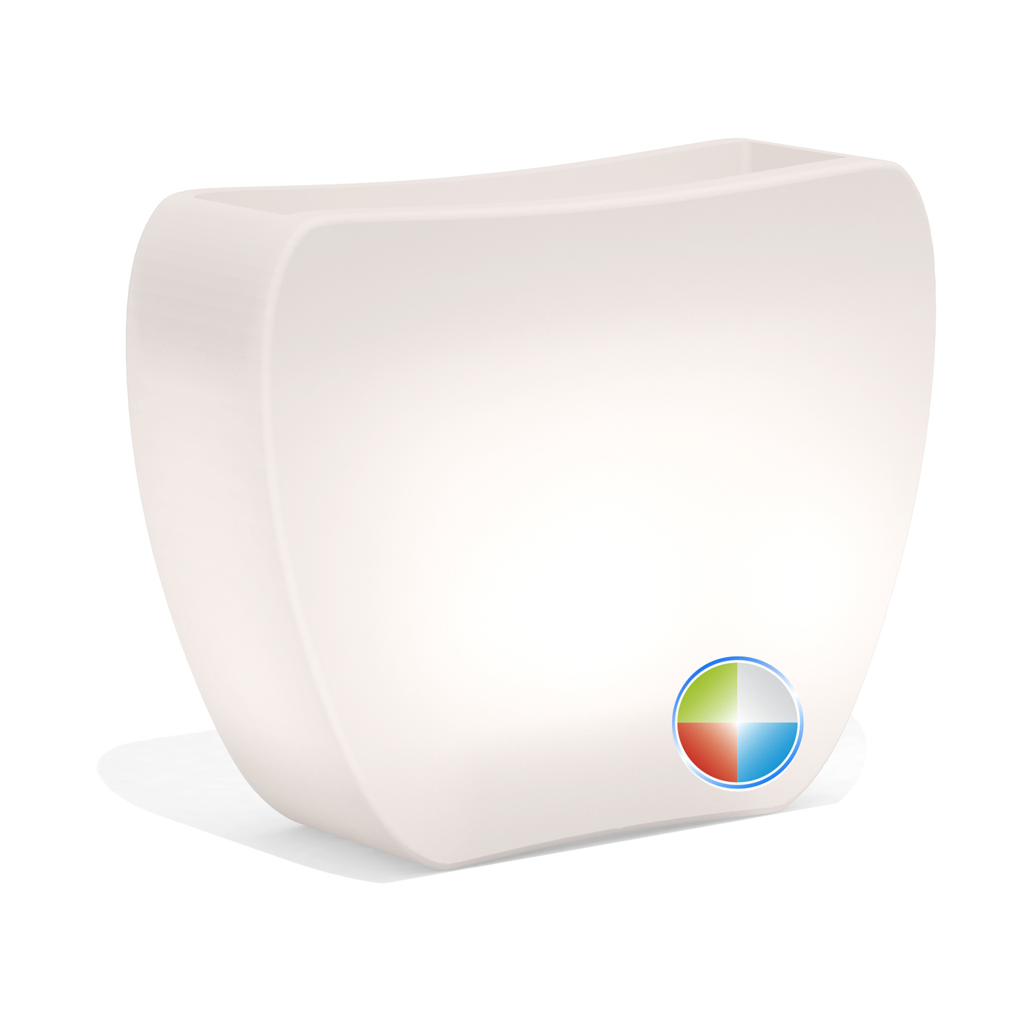 foto del prodotto vaso moderno luminoso doppio verso 57x31 h 80 colore led multicolor batteria solare mod. heart led