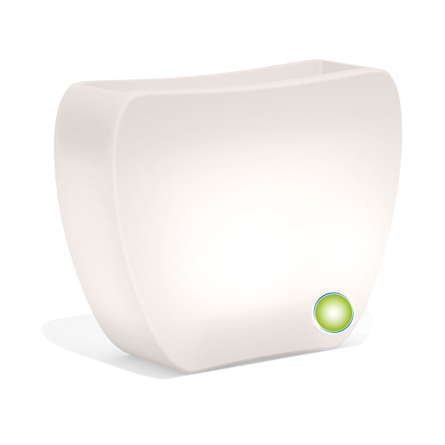 foto del prodotto vaso moderno luminoso doppio verso 57x31 h 80 colore luce verde mod. heart led