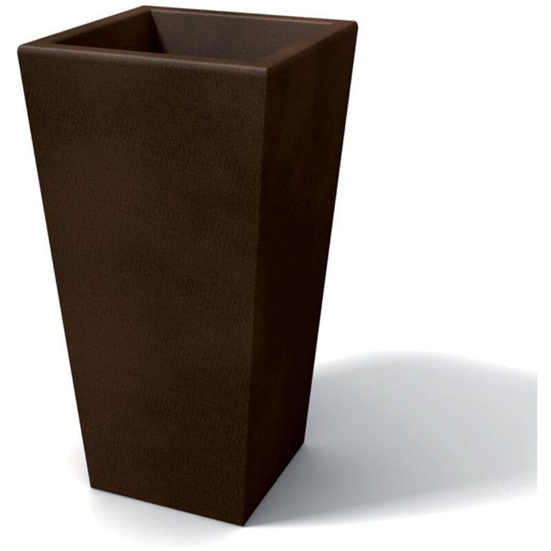 foto del prodotto vaso moderno rettangolare in resina mod. egizio liscio h 65 bronzo
