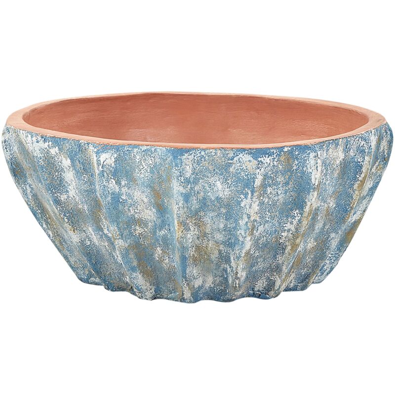 foto del prodotto vaso ovale per piante da giardino in terracotta blu 51 cm ostrya