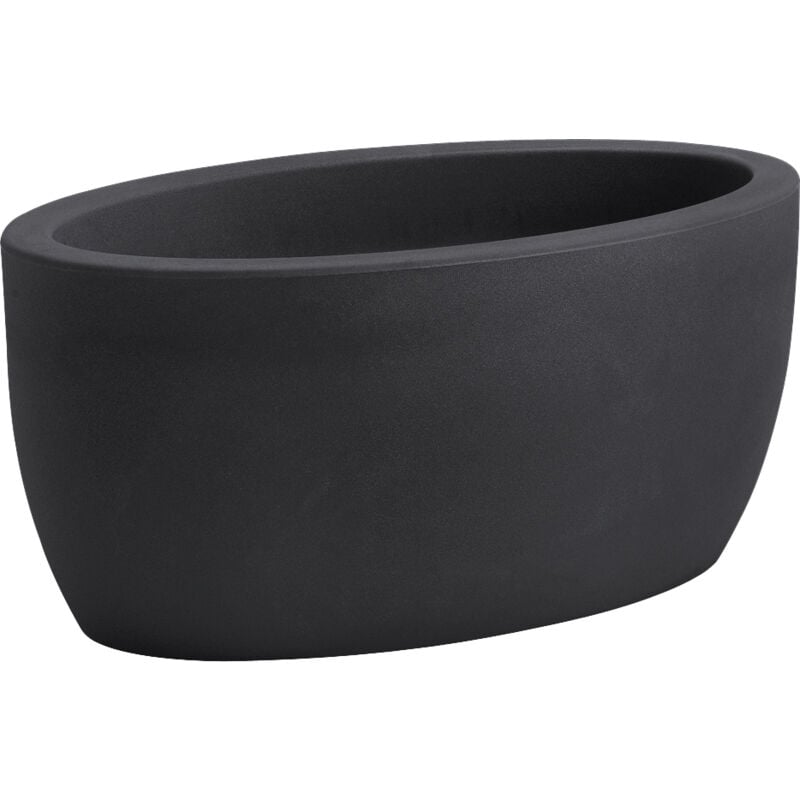 foto del prodotto vaso ovale resina athena cm. 50 antracite