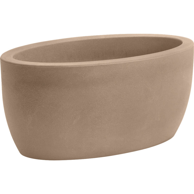 foto del prodotto vaso ovale resina athena cm. 50 avana