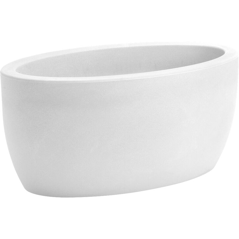 foto del prodotto vaso ovale resina athena cm. 50 bianco