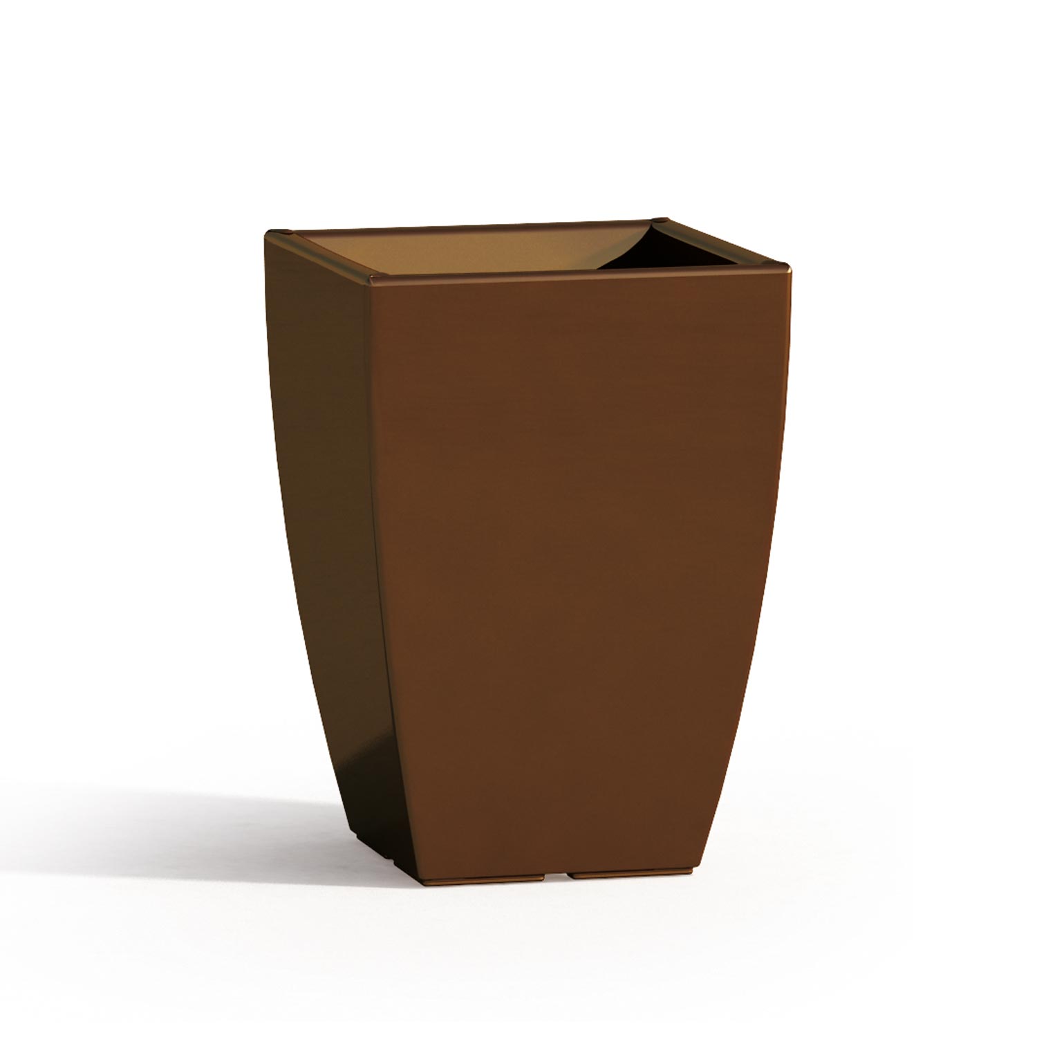 foto del prodotto vaso parodia resina quadrato marrone h50 33x33cm