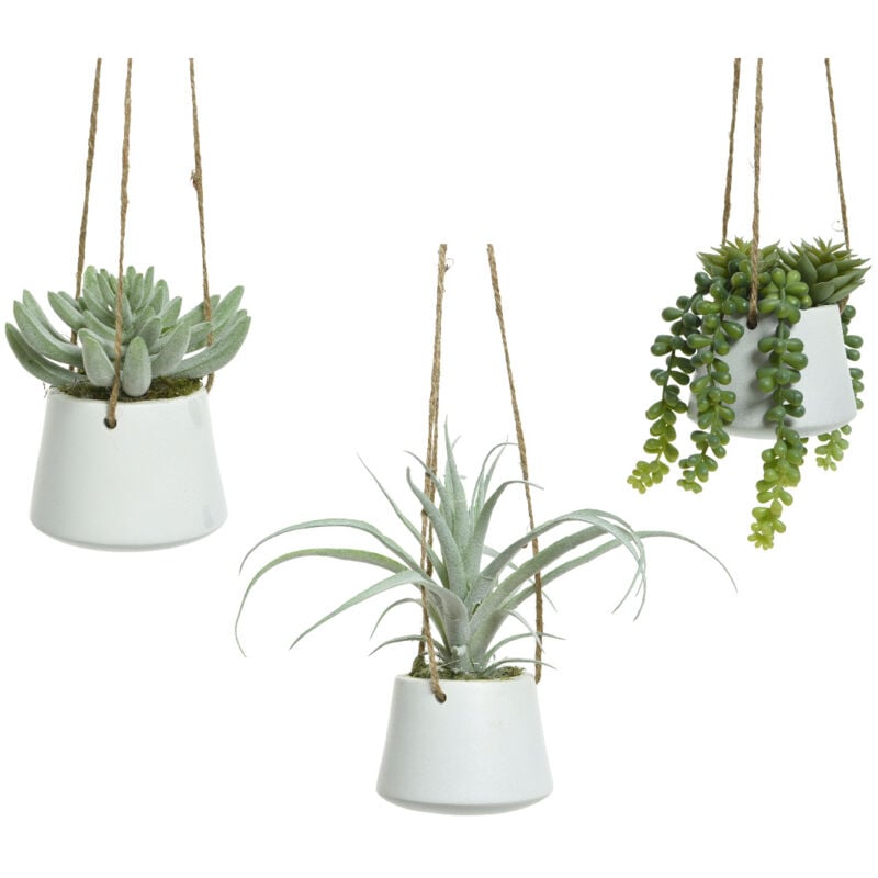 foto del prodotto vaso pensile bianco d.20xh20cm con pianta.