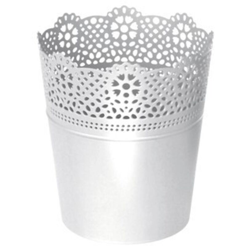 foto del prodotto vaso per fiori in pizzo prosperplast - bianco, 13,5 cm, coprivaso