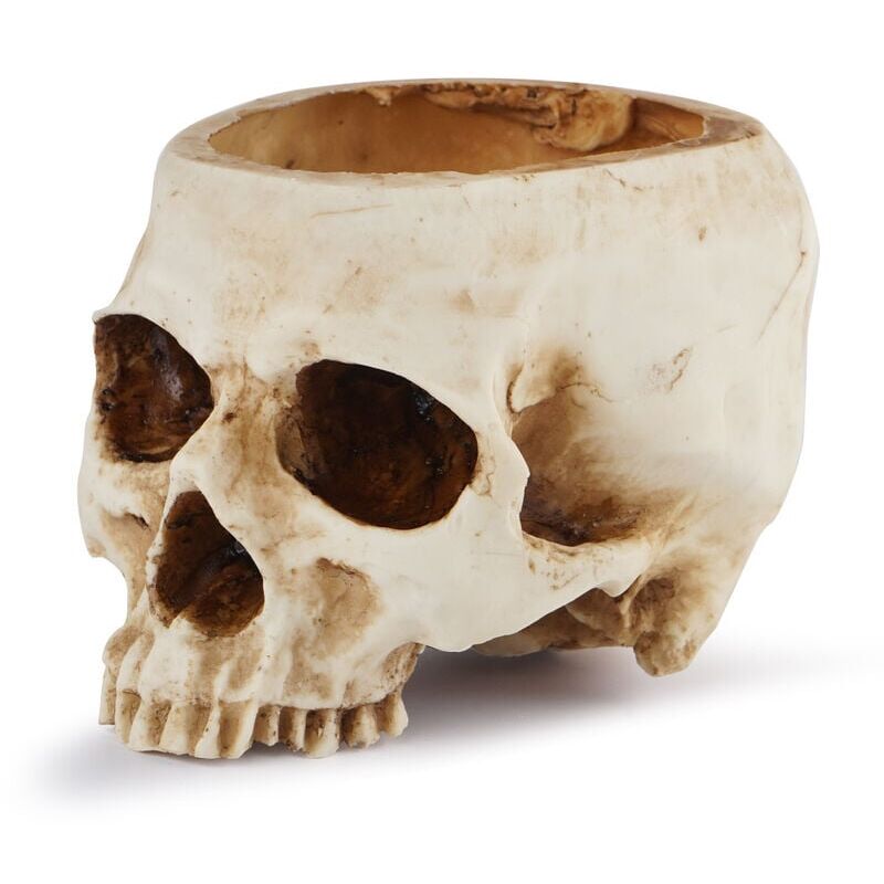 foto del prodotto vaso per fiori in resina con teschio, modello di testa in resina per decorazioni per la casa per feste di halloween