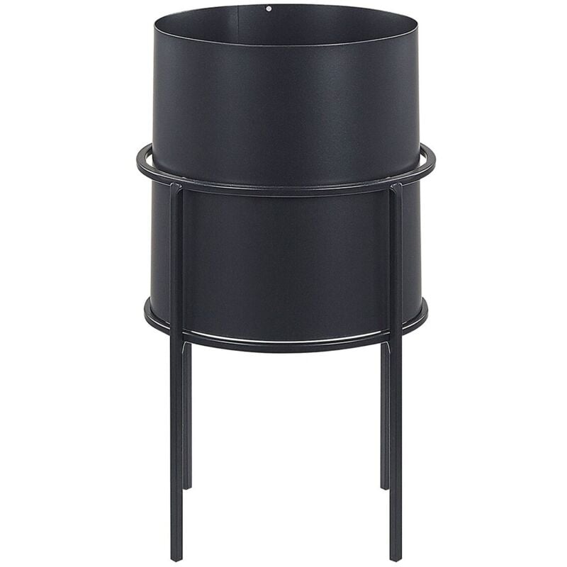 foto del prodotto vaso per fiori moderno con piedistallo 15 x 15 x 28 cm in metallo nero milea