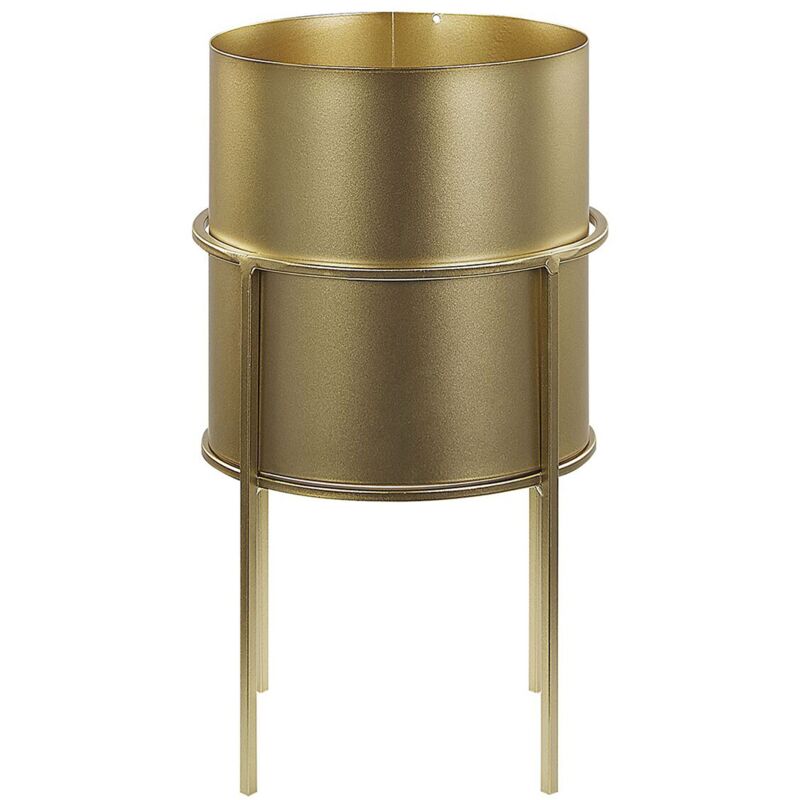 foto del prodotto vaso per fiori moderno con piedistallo 15 x 15 x 28 cm in metallo oro milea