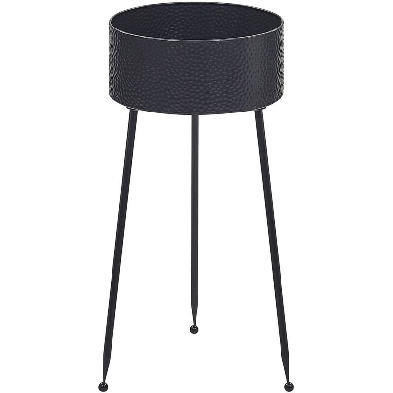 foto del prodotto vaso per fiori moderno con piedistallo 29 x 26 x 50 cm in metallo nero leika