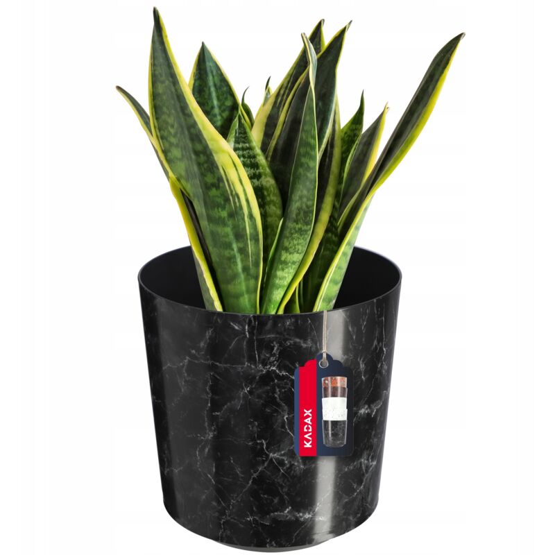 foto del prodotto vaso per fiori piante, plastica, 3 dimensioni, 5 diversi design, vaso decorativo per piante, resistente ai raggi uv, diametro 19,5 cm, marmo nero