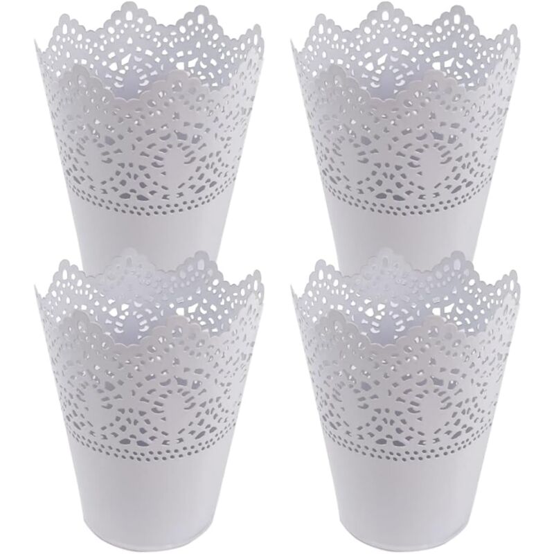 foto del prodotto vaso per fiori, vaso, portapenne, set da 4, organizer per pennelli da trucco, portapenne, vaso per fiori in pizzo cavo per