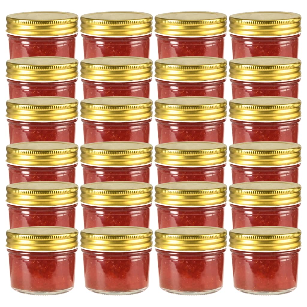 foto del prodotto vaso per marmellata in vetro coperchio oro 24 pz 110 ml