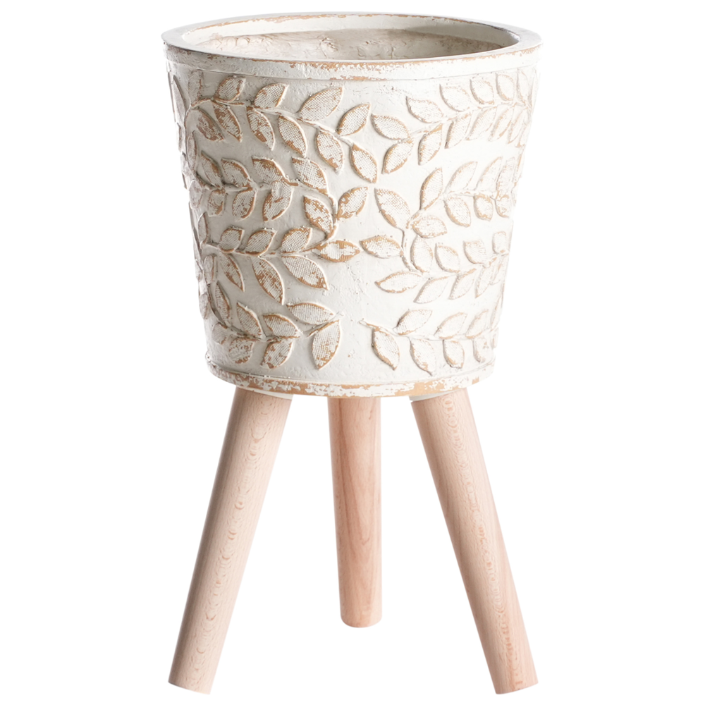 foto del prodotto vaso per piante bianco sporco mgo in stile antico per interni e per esterni