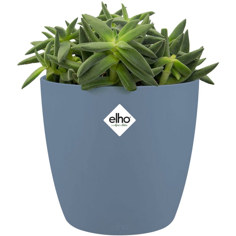 foto del prodotto vaso per piante 'brussels' rotondo plastica riciclata sottovaso rotondo balcone davanzale finestra varie misure &amp; colori blau/2,2 liter (de) - elho