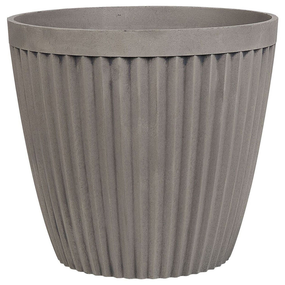 foto del prodotto vaso per piante fioriera in massello di tortora in pietra miscela rotonda 44 cm per esterni per tutte le stagioni