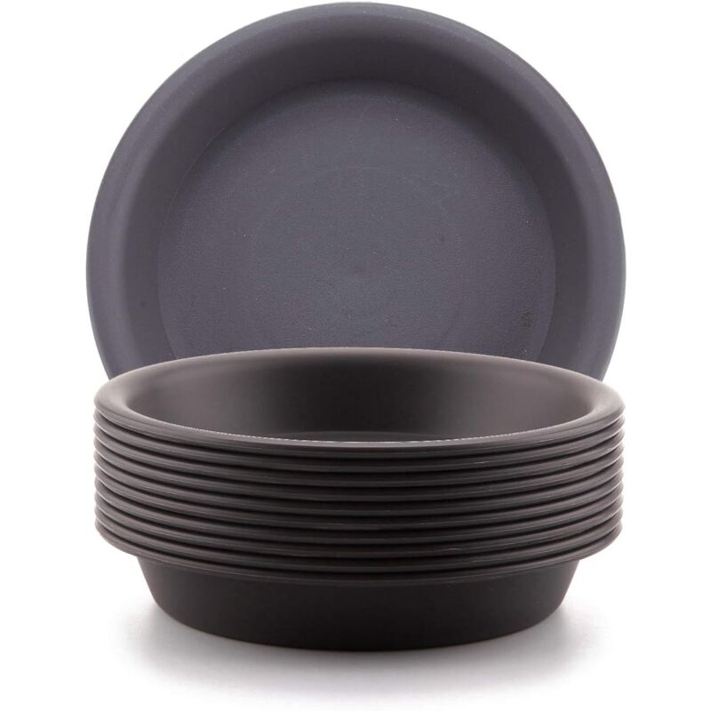 foto del prodotto vaso per piante grasse in plastica da 14 cm, sottovaso piatto con ritenzione idrica, confezione da 10