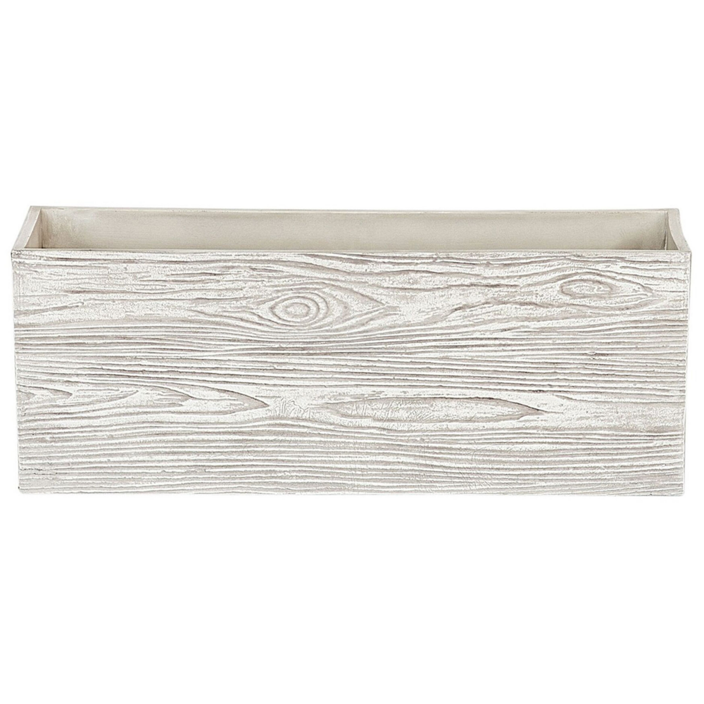 foto del prodotto vaso per piante in fibra di argilla bianca 15 x 42 x 13 cm per esterni interni per tutte le stagioni