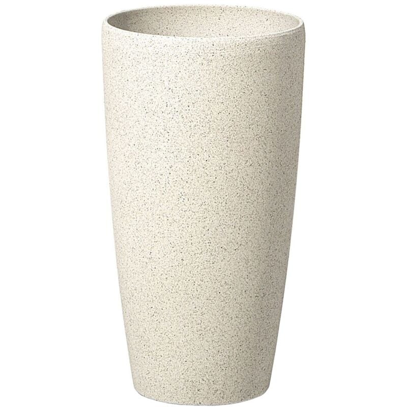 foto del prodotto vaso per piante in simil pietra beige alto e moderno 42 x 23 cm abdera