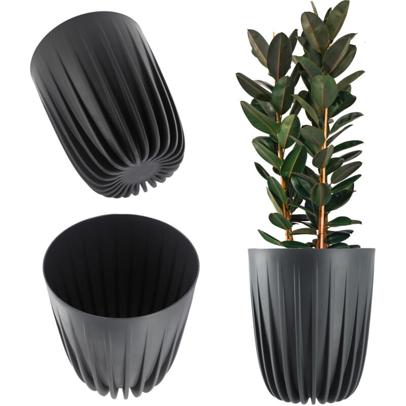 foto del prodotto vaso per piante kadax eco + inserto antracite 14,5x17 cm