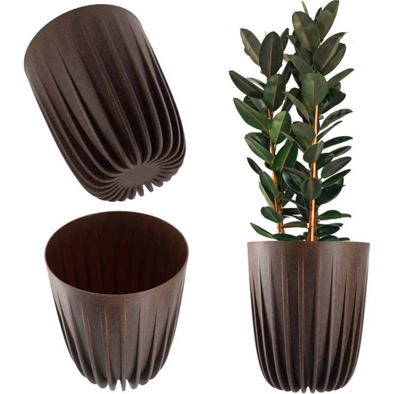 foto del prodotto vaso per piante kadax eco inserto marrone 19x22,5 cm