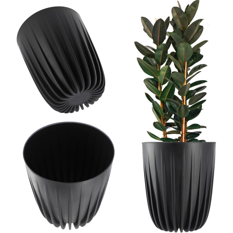 foto del prodotto vaso per piante kadax eco inserto nero 19x22,5 cm