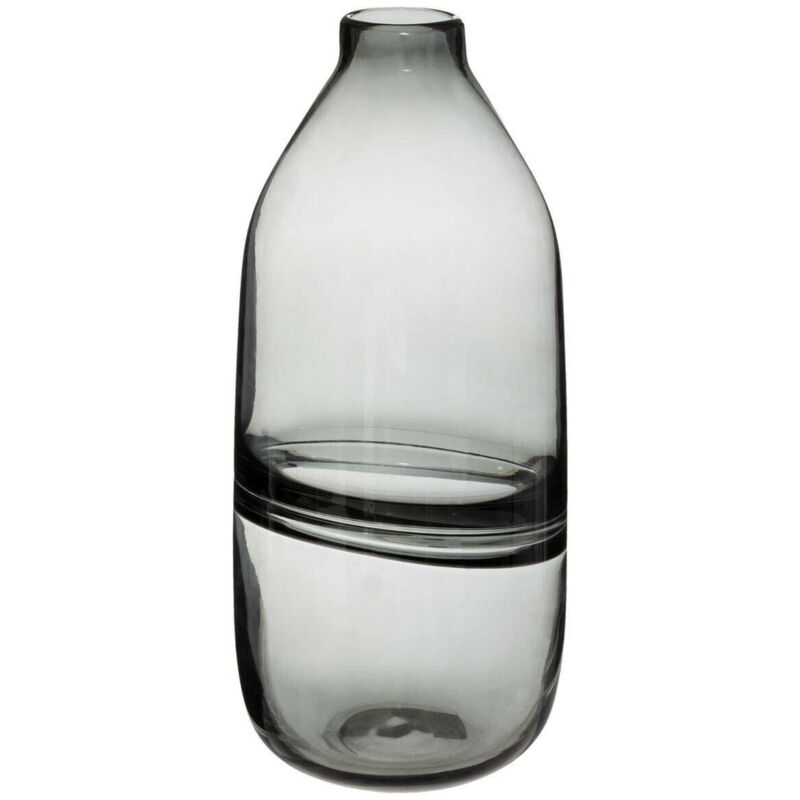 foto del prodotto vaso piatto line in vetro grigio h30cm atmosphera cr ateur d'int rieur