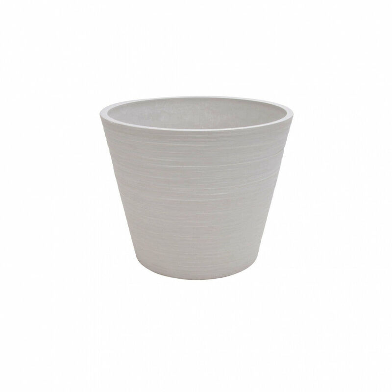 foto del prodotto vaso piccolo tondo da esterno giardino in fibra sintetica 31x25,4 cm azalea white