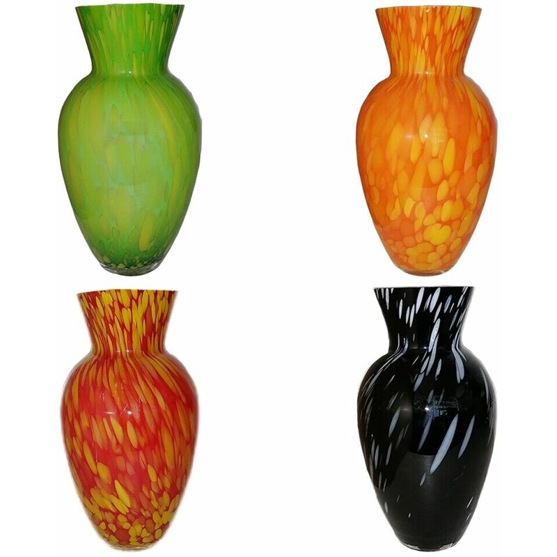 foto del prodotto vaso porta fiori in vetro colorato centro tavola oggetti per la casa idea regalo decorazioni saloni stanze colorigenerali arancio